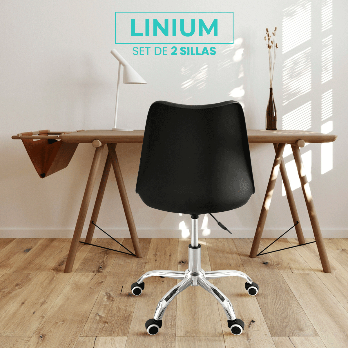 Foto 5 pulgar | Set 2 Silla Oficina Linium Escritorio Salon Hogar Ergonomica Color Negro