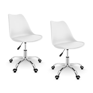 Foto 1 | Set 2 Silla Oficina Linium Escritorio Salon Hogar Ergonomica Color Blanco