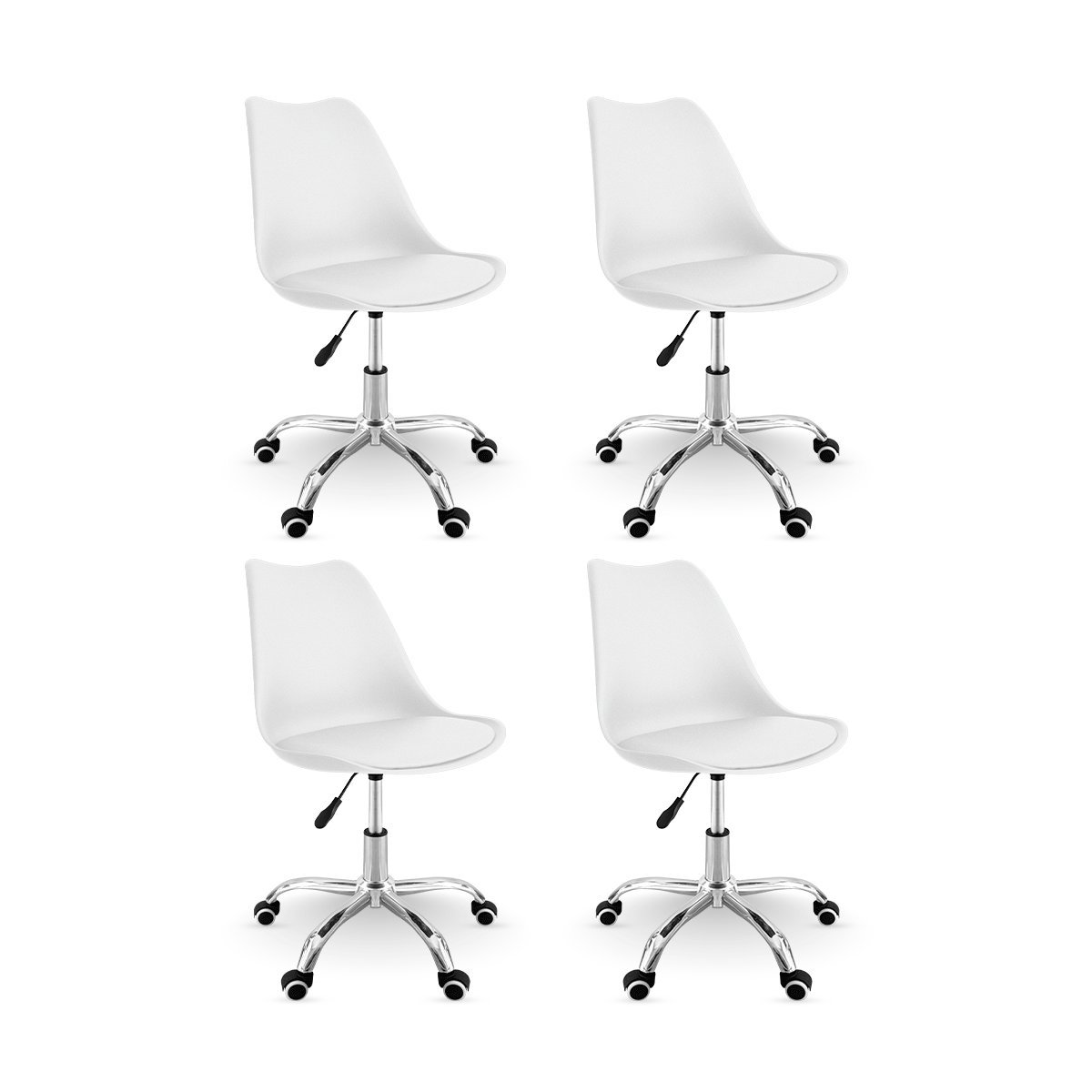 Foto 2 pulgar | Set 4 Silla Oficina Linium Escritorio Salon Hogar Ergonomica Color Blanco