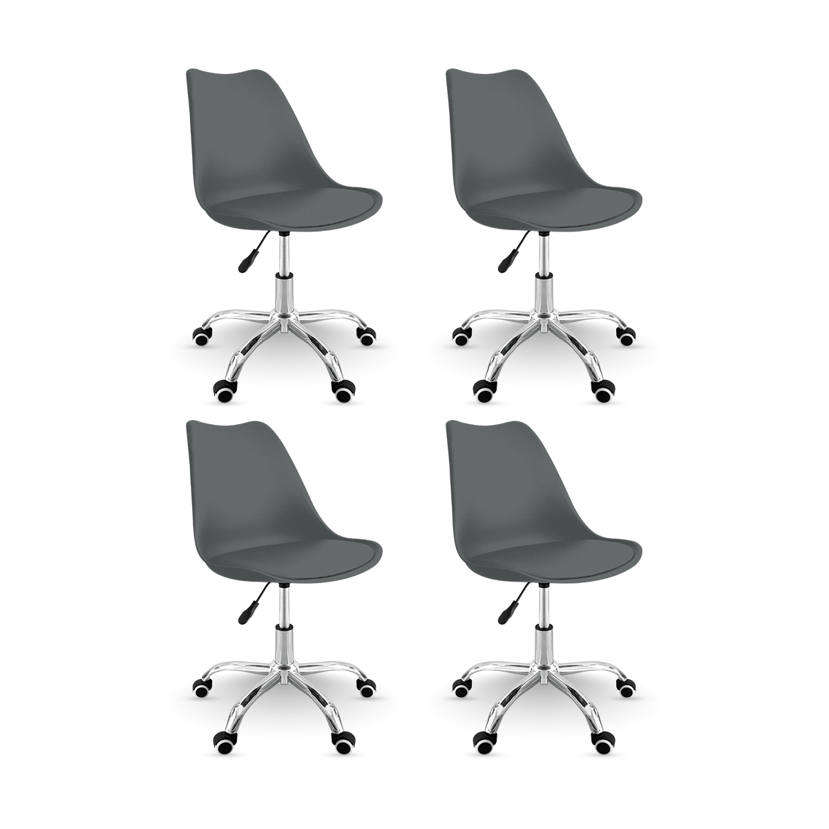 Foto 2 pulgar | Set 4 Silla Oficina Linium Escritorio Salon Hogar Ergonomica Color Gris