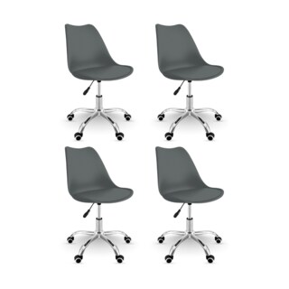 Foto 1 | Set 4 Silla Oficina Linium Escritorio Salon Hogar Ergonomica Color Gris