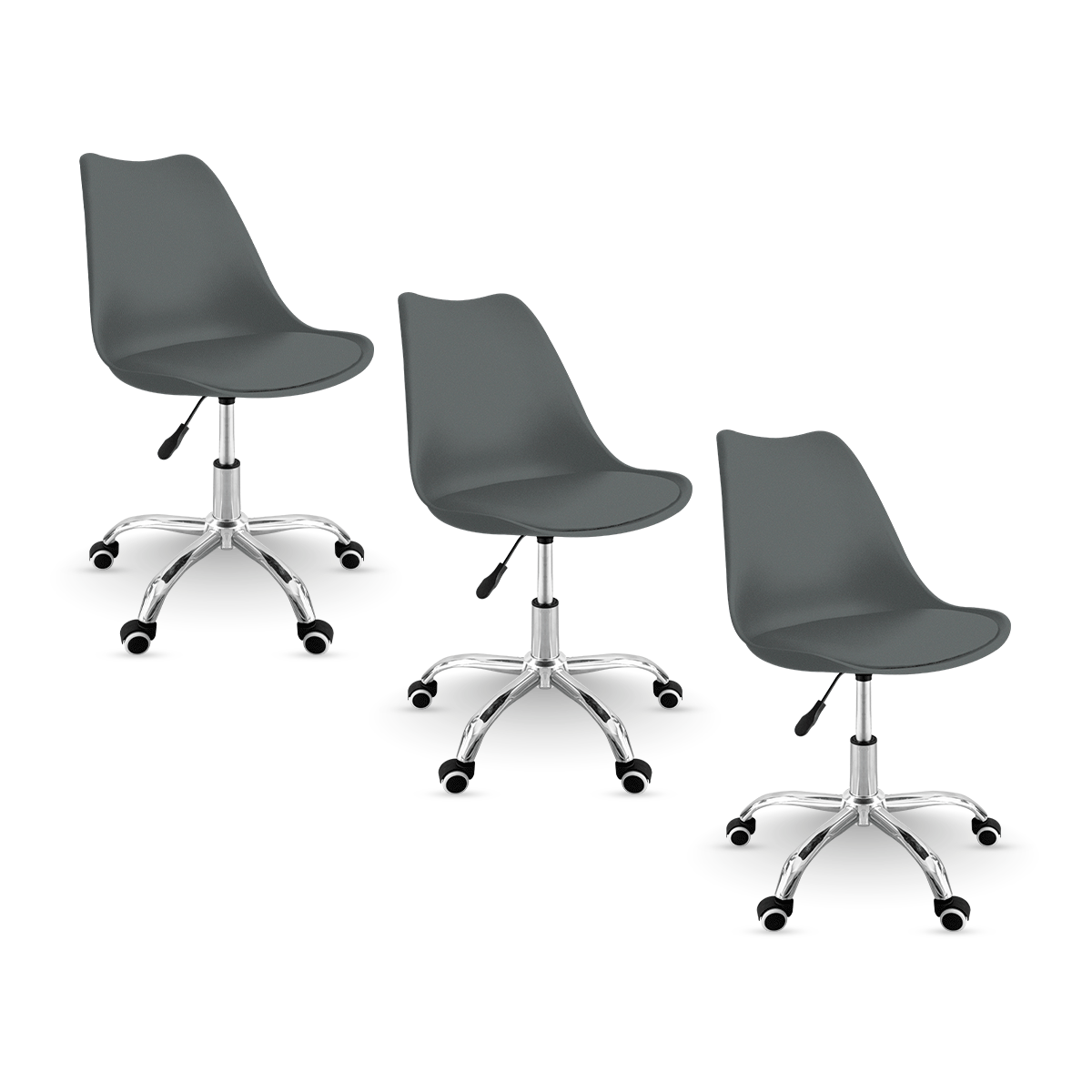Foto 2 pulgar | Set 3 Silla Oficina Linium Escritorio Salon Hogar Ergonomica Color Negro
