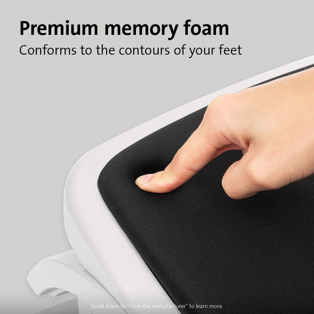 Foto 4 pulgar | Reposapiés Kensington Smartfit Comfort De Espuma Viscoelástica Blanco/negro - Venta Internacional.