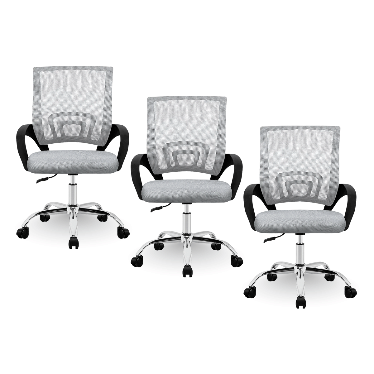 Foto 2 pulgar | Set 3 Silla Oficina Linium Escritorio Salon Hogar Ergonomica Color Gris