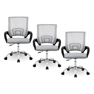 Foto 1 | Set 3 Silla Oficina Linium Escritorio Salon Hogar Ergonomica Color Gris