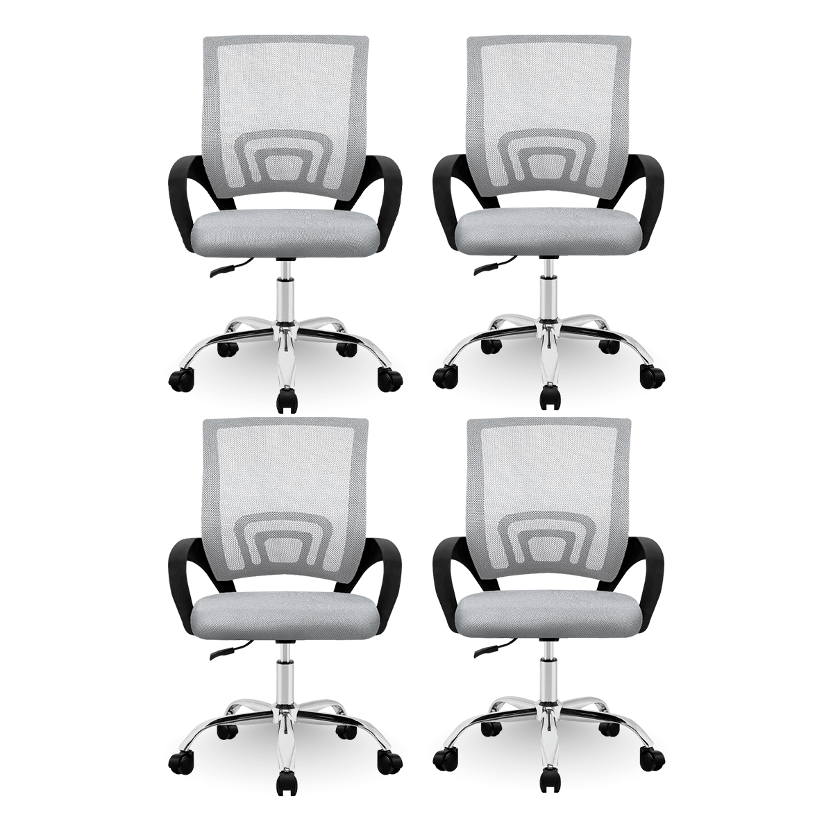 Foto 2 pulgar | Set 4 Silla Oficina Linium Escritorio Salon Hogar Ergonomica Color Gris