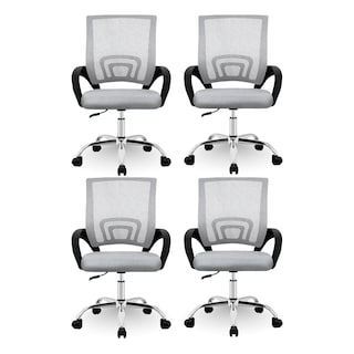 Foto 1 | Set 4 Silla Oficina Linium Escritorio Salon Hogar Ergonomica Color Gris