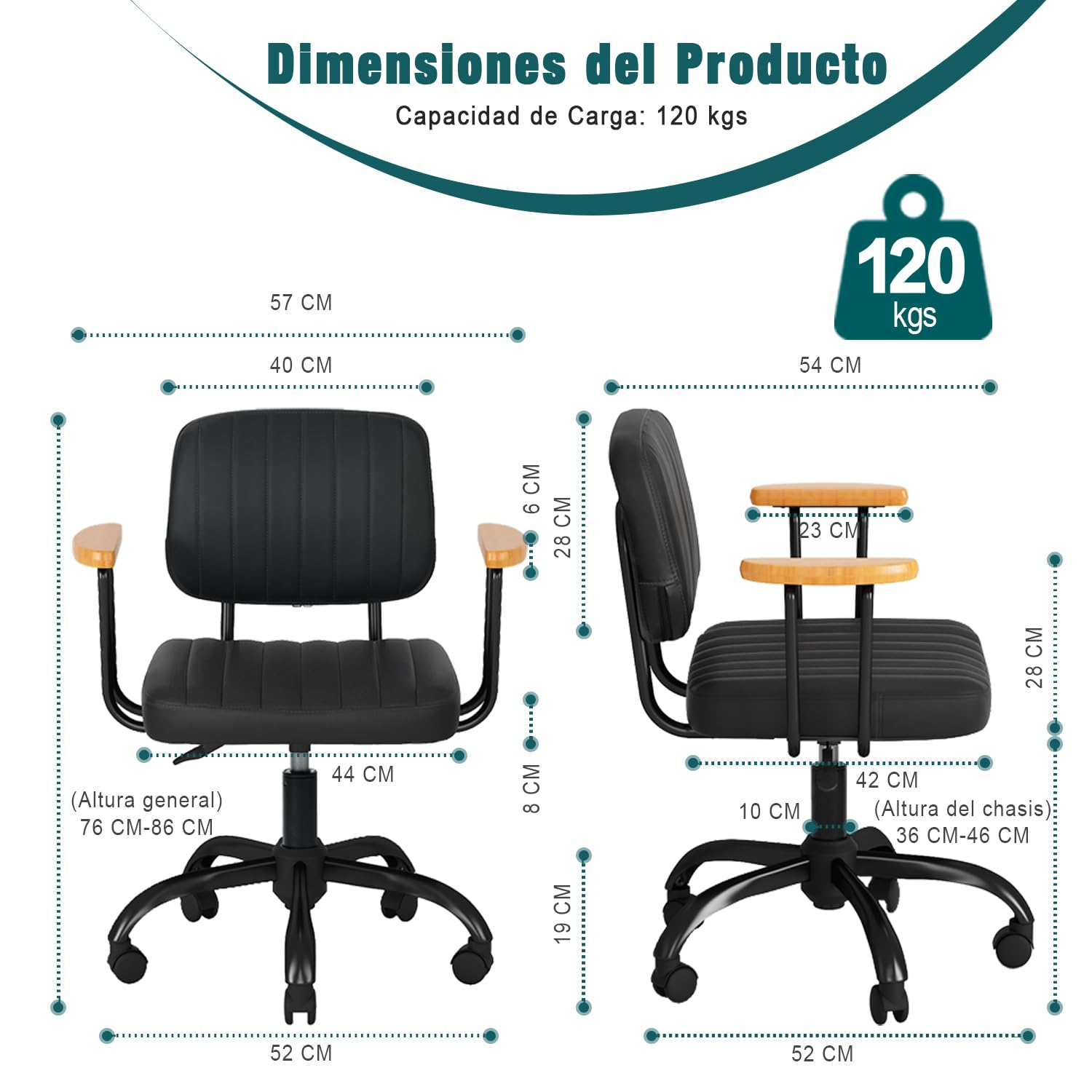 Foto 2 | Silla de Oficina Drave Negro