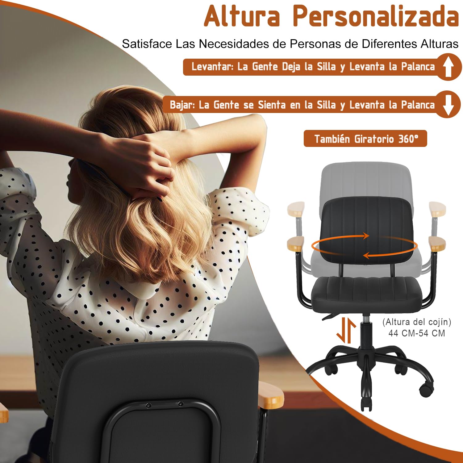 Foto 6 pulgar | Silla de Oficina Drave Negro