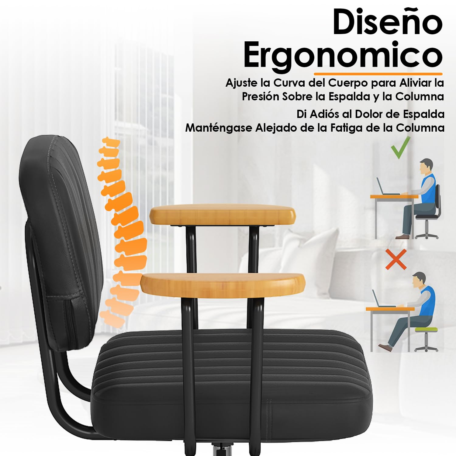 Foto 7 pulgar | Silla de Oficina Drave Negro