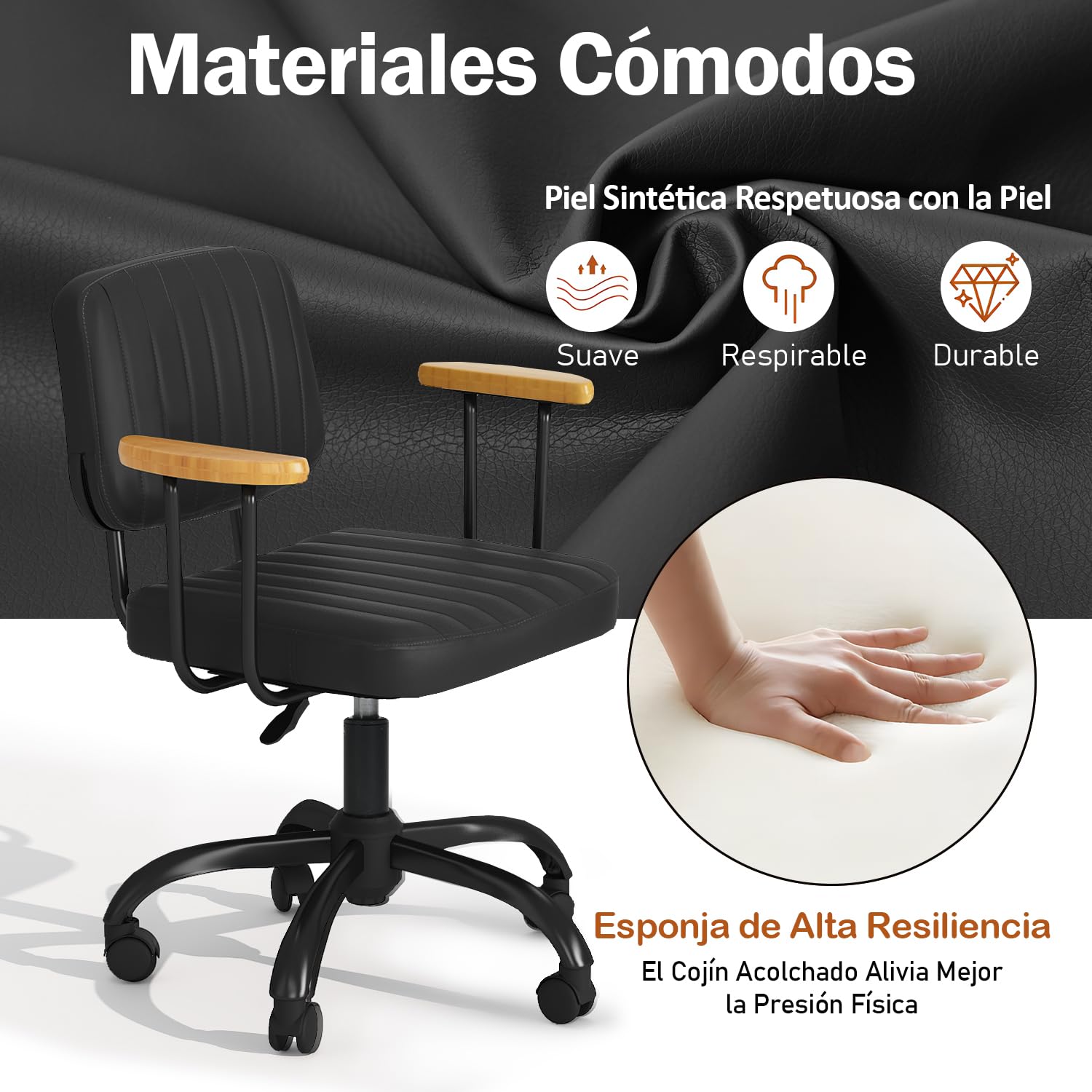 Foto 8 pulgar | Silla de Oficina Drave Negro