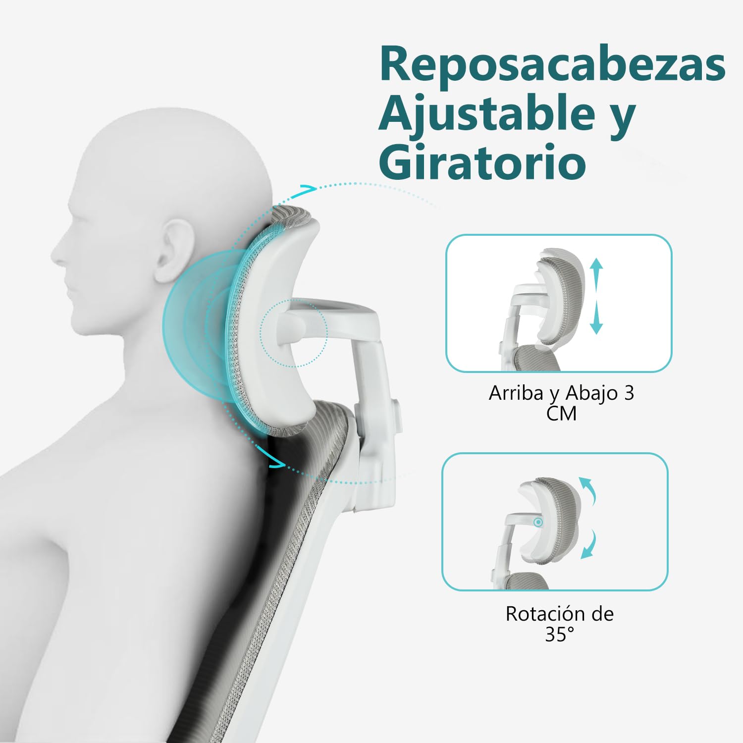 Foto 5 | Silla de Oficina Mill H Gris