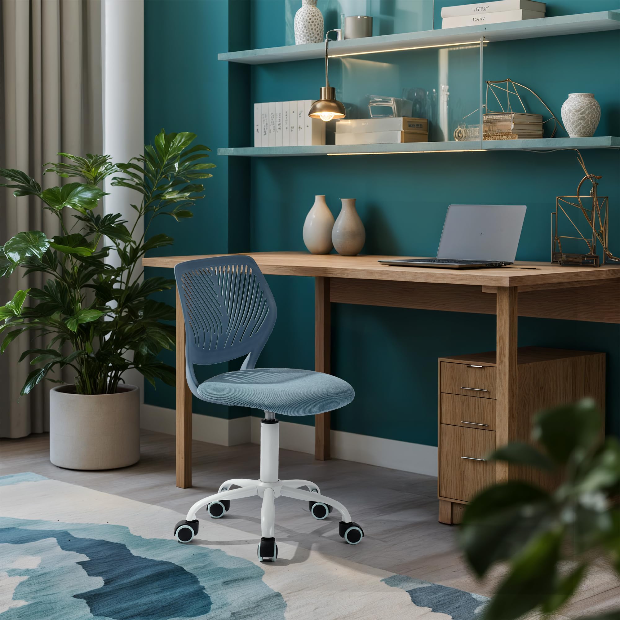Foto 3 pulgar | Silla de Oficina Furniturer Carnation Azul