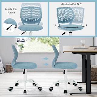 Foto 5 | Silla de Oficina Furniturer Carnation Azul