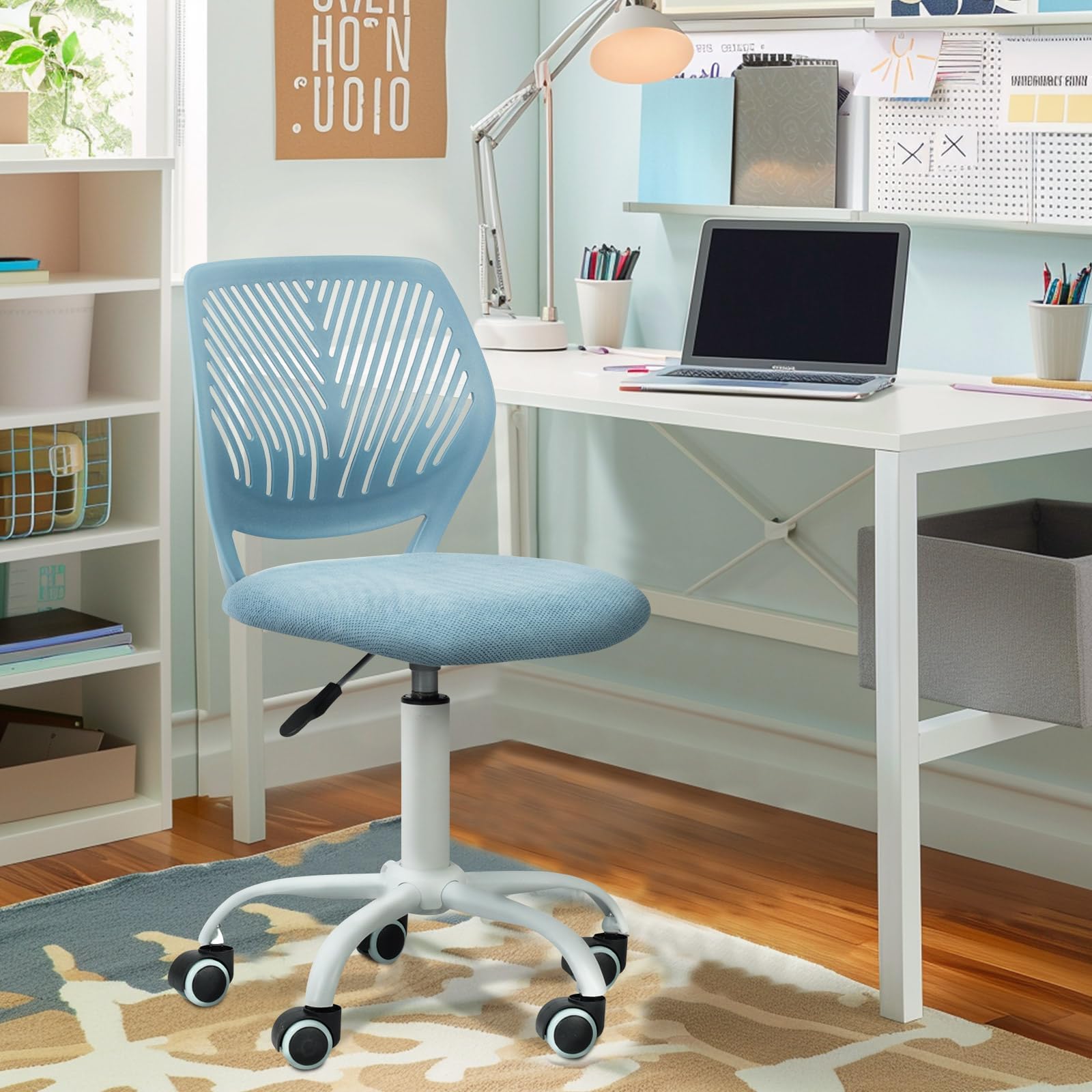 Foto 9 pulgar | Silla de Oficina Furniturer Carnation Azul