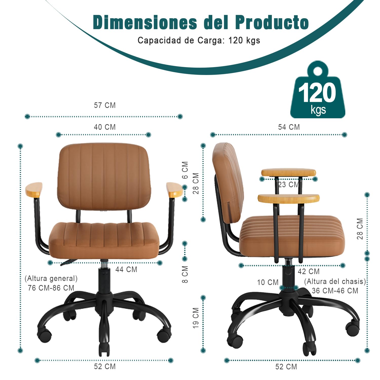 Foto 2 | Silla de Oficina Drave Marrón
