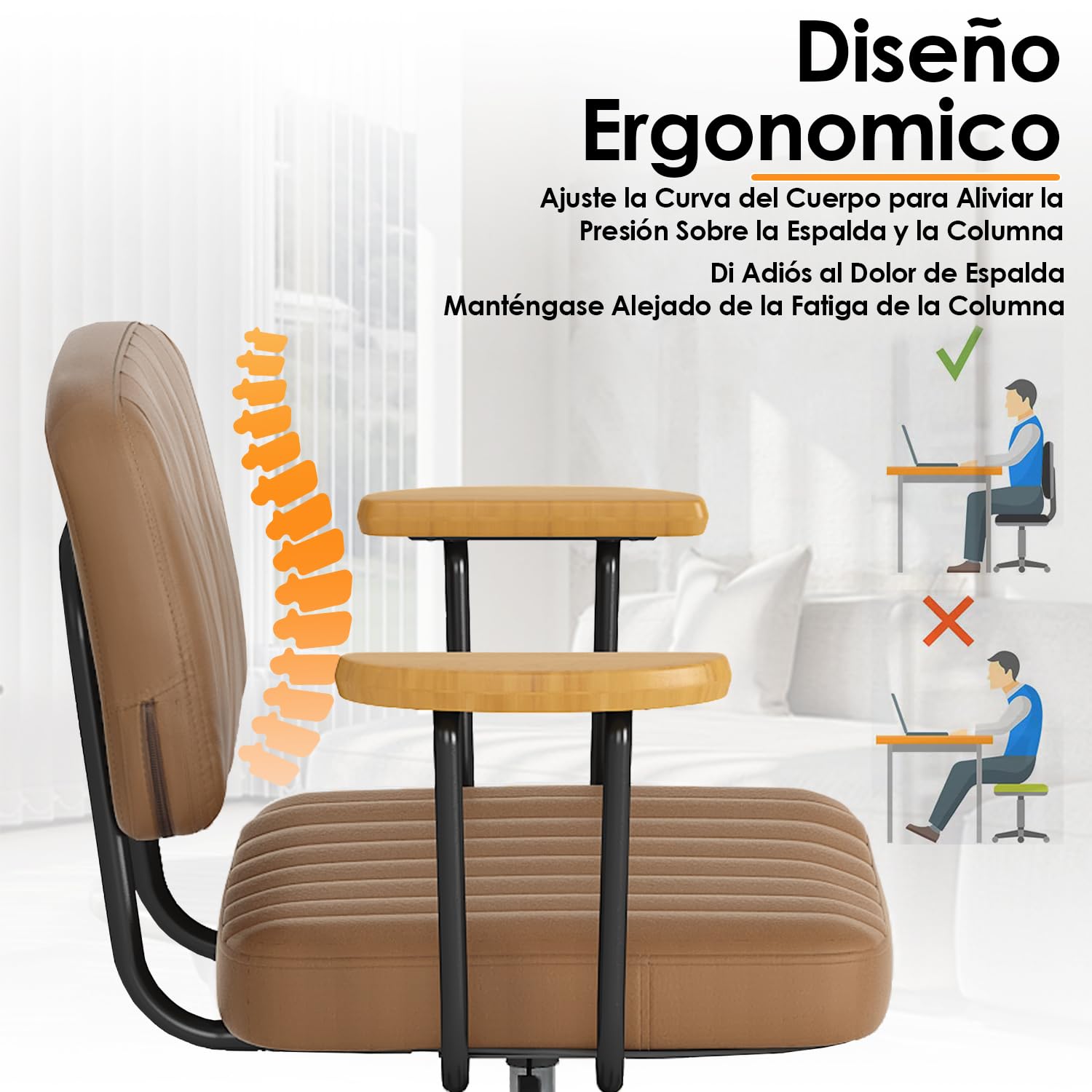 Foto 7 pulgar | Silla de Oficina Drave Marrón