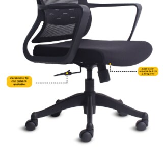 Foto 8 | Silla De Oficina Lennox Ergonomica Color Negro Mandalorian