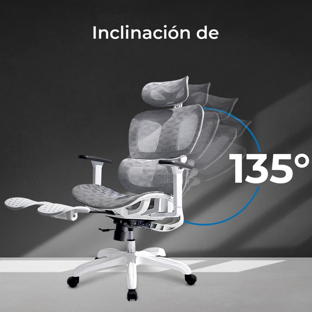 Foto 3 pulgar | Silla Ejecutiva Acteck Flux Pro Ec757 Ergonomica Reclinable 135° 136kg Reposabrazos 3d Reposapies Bl