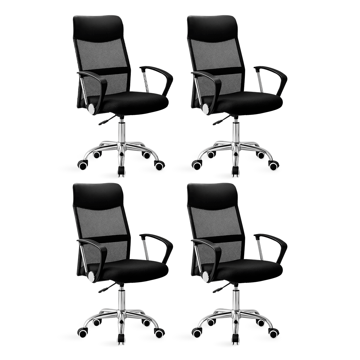 Foto 2 pulgar | Set 4 Silla Oficina Escritorio Ejecutiva Elegante Ergo Premium Color Negro