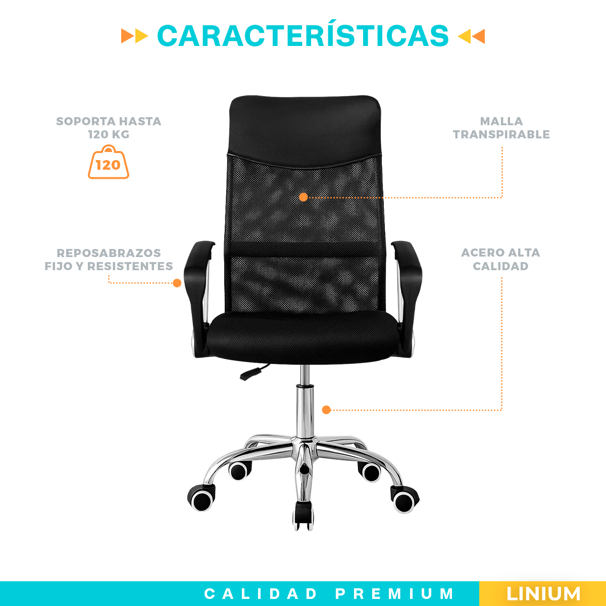 Foto 9 pulgar | Silla Oficina Escritorio Ejecutiva Elegante Ergo Premium Color Negro