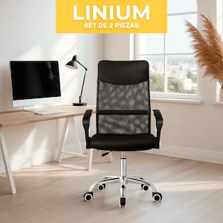 Foto 7 | Set 2 Silla Oficina Escritorio Ejecutiva Elegante Ergo Premium Color Negro