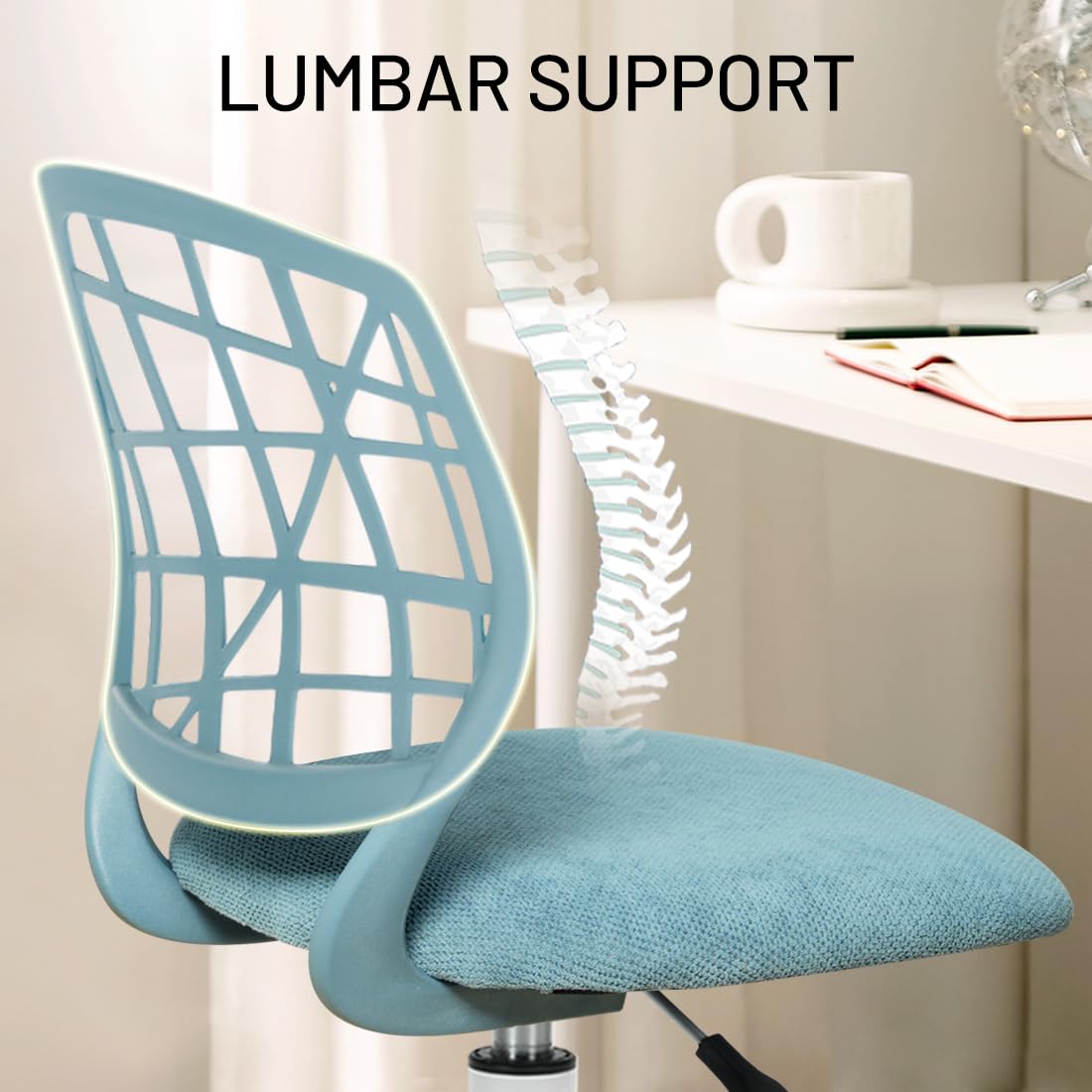 Foto 4 pulgar | Silla De Escritorio Furniturer Con Ordenador Ajustable Para Niños  Color Azul - Venta Internacional.