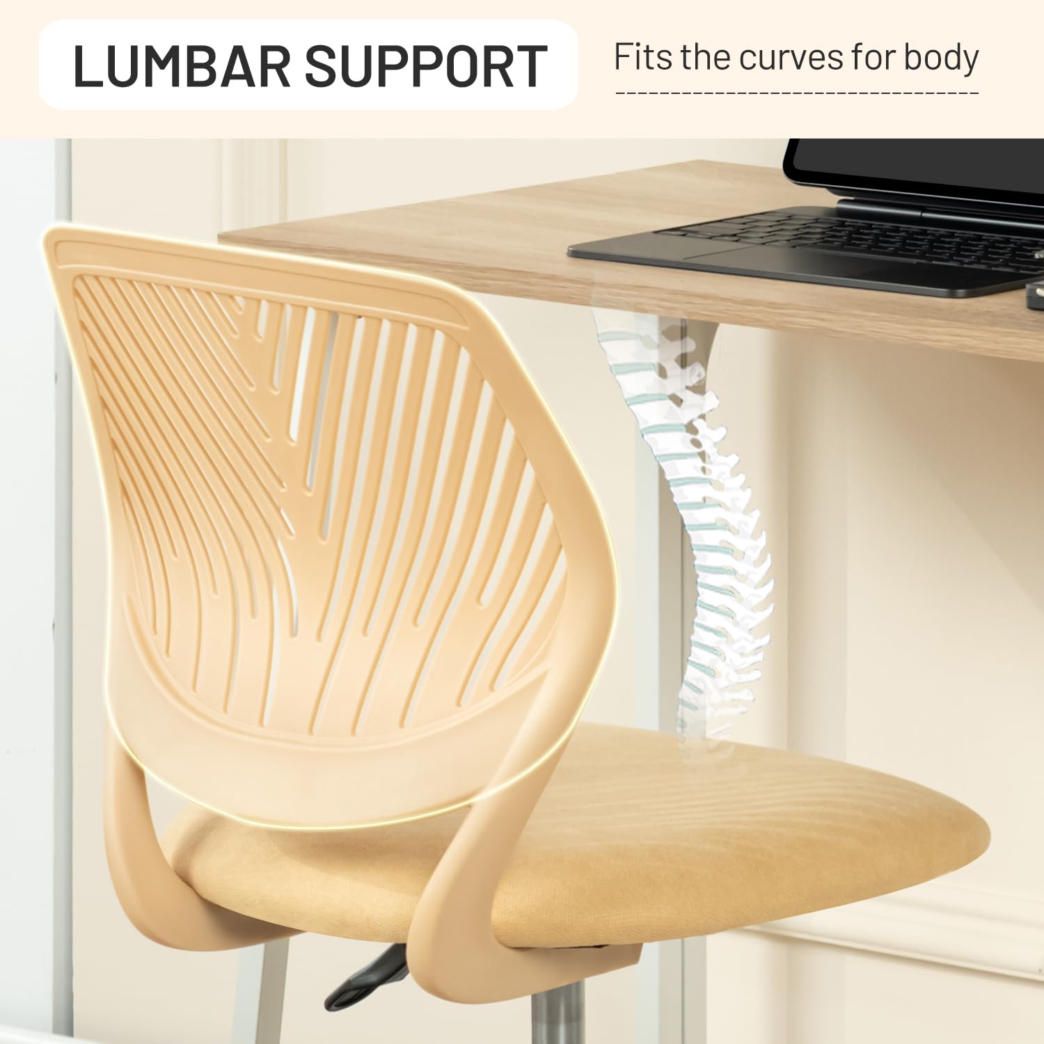 Foto 5 pulgar | Silla De Escritorio Furniturer Sin Brazos Cómoda Con Cojín De Tela - Venta Internacional.