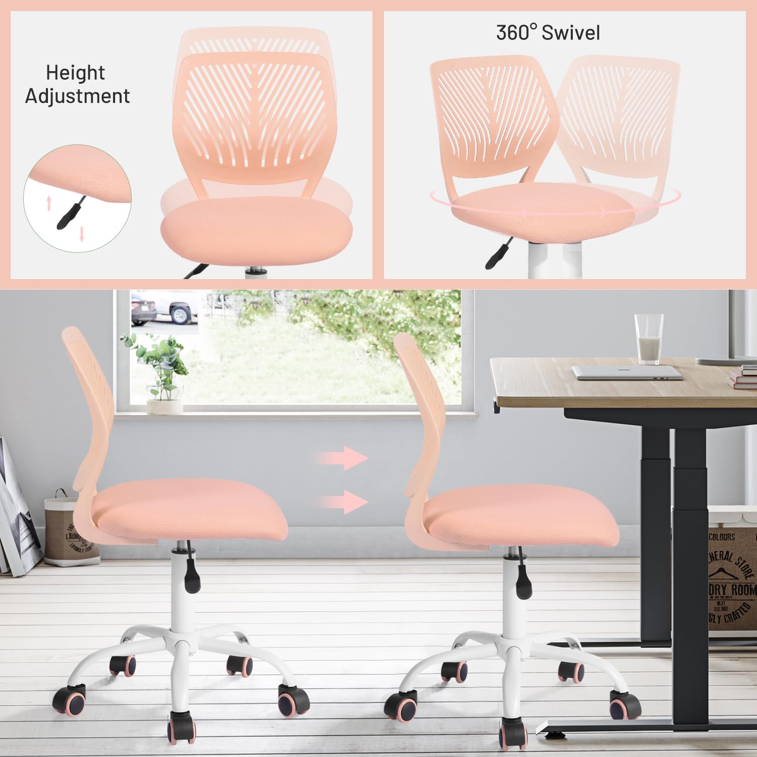 Foto 7 pulgar | Silla De Escritorio Furniturer Sin Brazos Para Niños  Altura Ajustable - Venta Internacional.