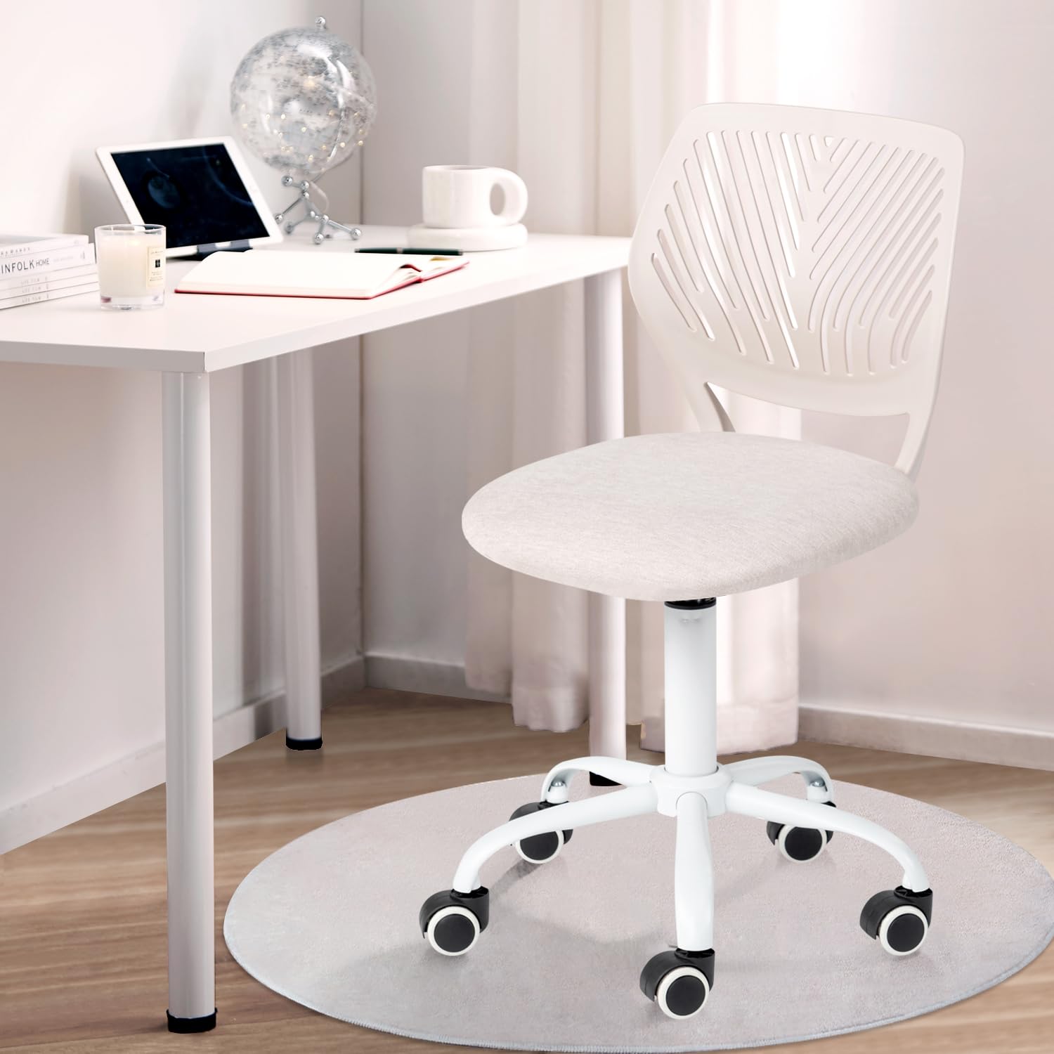 Foto 2 | Silla De Escritorio Furniturer Para Niños  Color Beige  Ergonómica Y Ajustable - Venta Internacional.