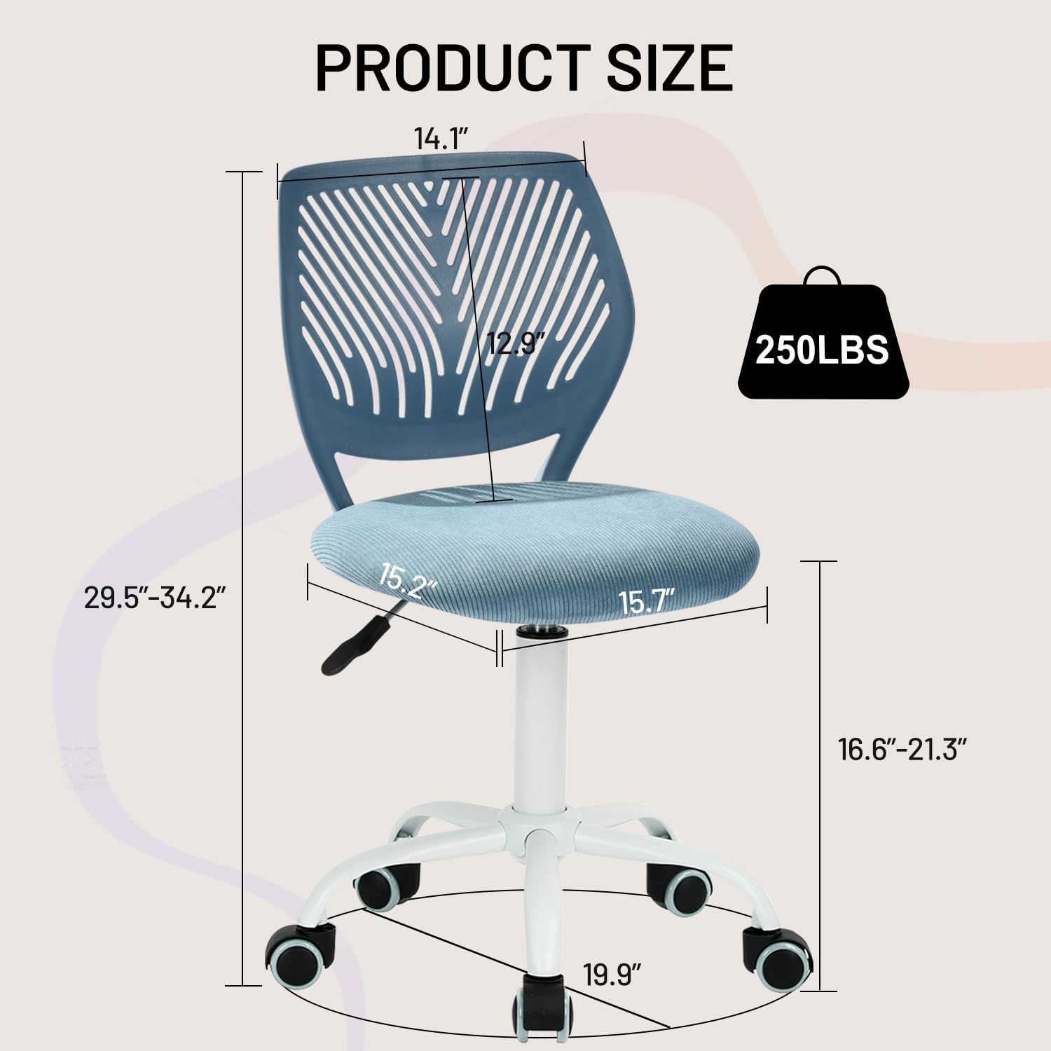 Foto 5 | Silla De Escritorio Para Niños  Ajustable Con Cojín De Pana - Venta Internacional.
