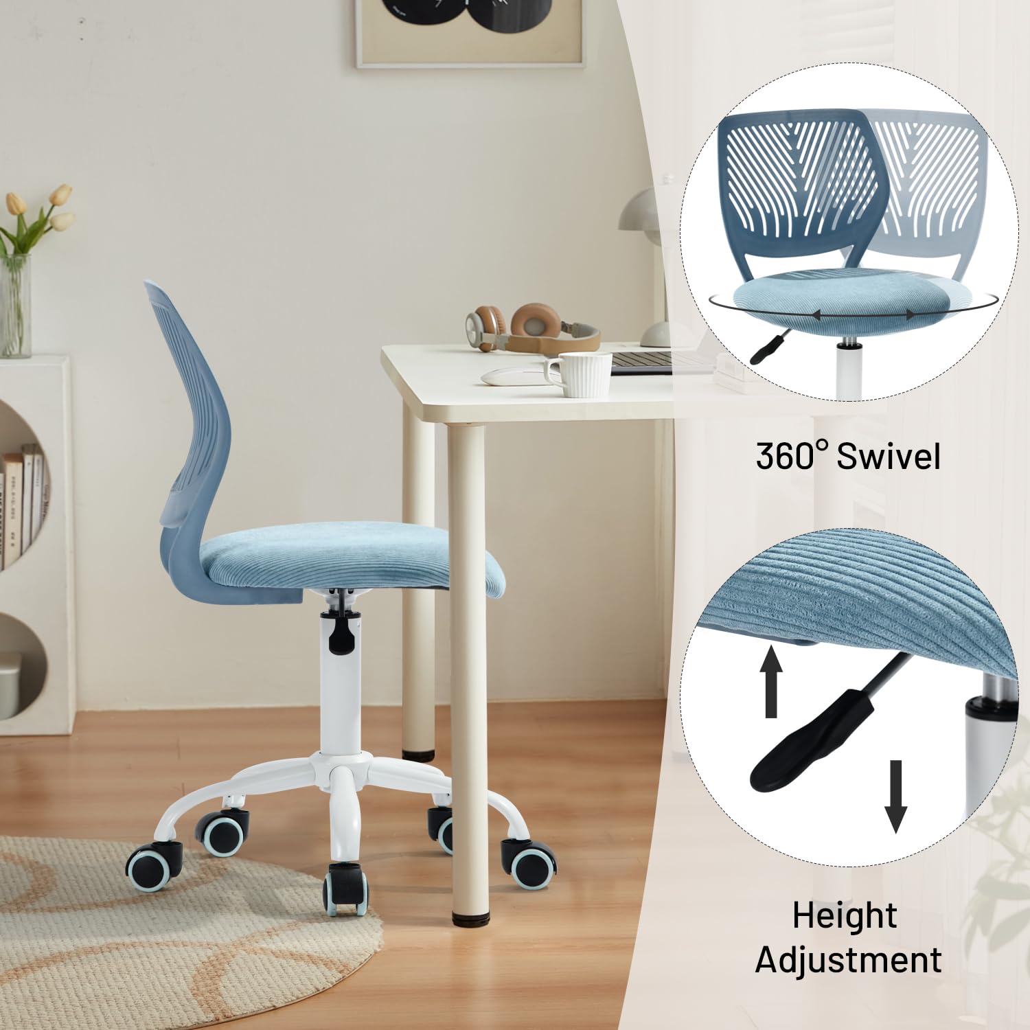 Foto 8 pulgar | Silla De Escritorio Para Niños  Ajustable Con Cojín De Pana - Venta Internacional.