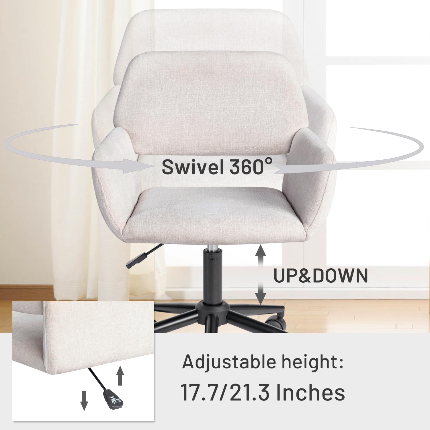 Foto 7 pulgar | Mueble Para Silla De Oficina Y Hogar  Tapizado En Tela  Color Beige - Venta Internacional.