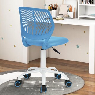 Foto 3 | Silla De Escritorio Furniturer Kids Study Giratoria Sin Brazos Azul - Venta Internacional.
