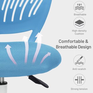 Foto 5 | Silla De Escritorio Furniturer Kids Study Giratoria Sin Brazos Azul - Venta Internacional.