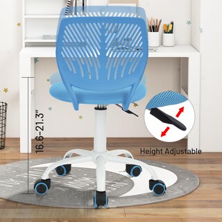 Foto 6 | Silla De Escritorio Furniturer Kids Study Giratoria Sin Brazos Azul - Venta Internacional.
