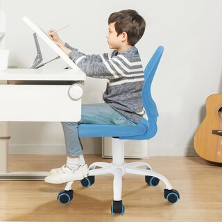 Foto 7 | Silla De Escritorio Furniturer Kids Study Giratoria Sin Brazos Azul - Venta Internacional.
