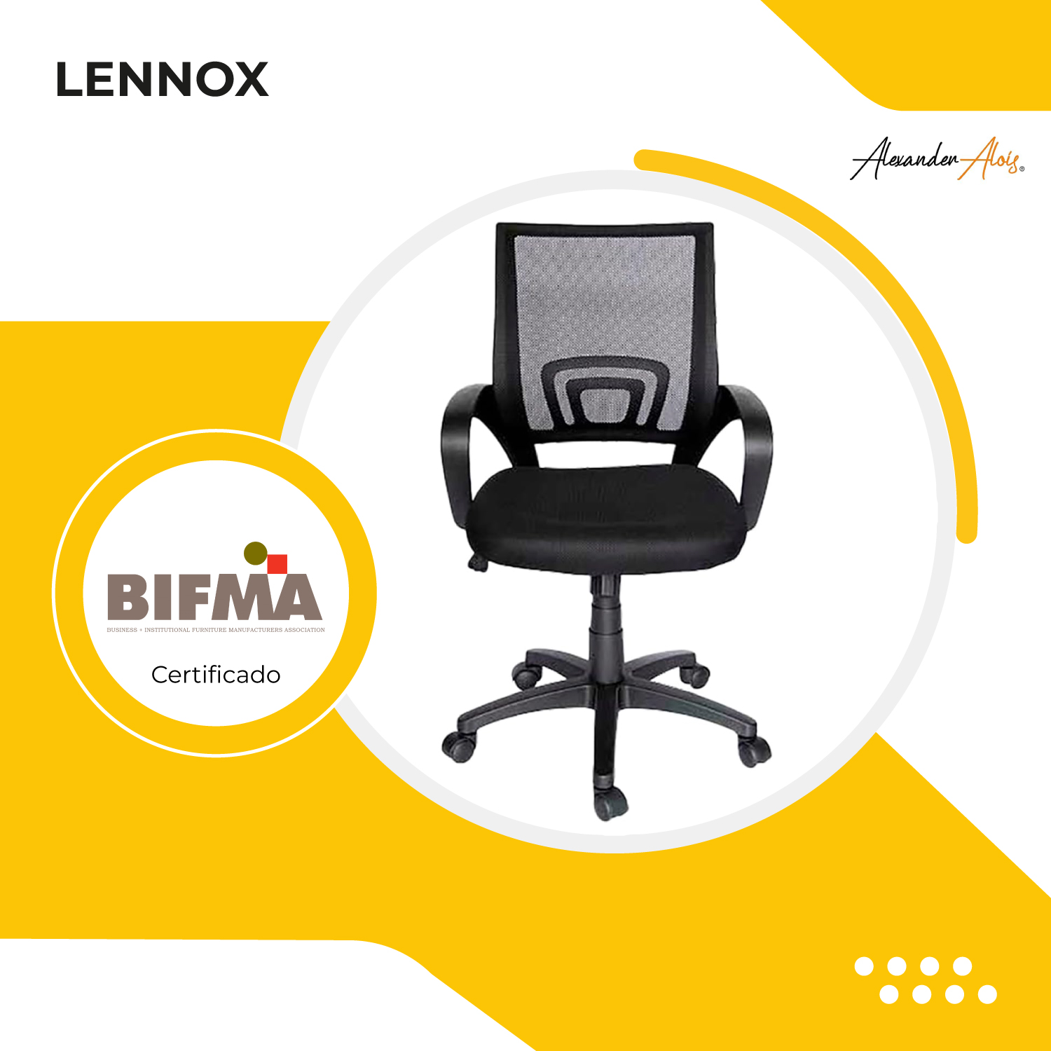 Foto 7 pulgar | Silla De Oficina Lennox Ergonomica Color Negro Black Jack