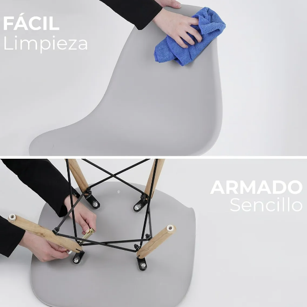 Foto 4 pulgar | Xtellar Silla Eames – Elegante Y Resistente Para Tu Comedor O Negocio