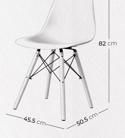 Foto 5 pulgar | Xtellar Silla Eames – Elegante Y Resistente Para Tu Comedor O Negocio