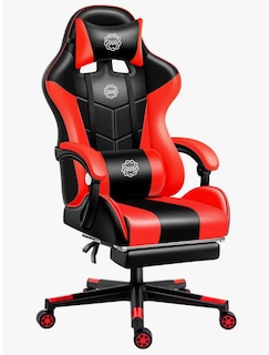 Foto 1 | Silla de Oficina Ejecutiva Reclinable Reposapiés Negra