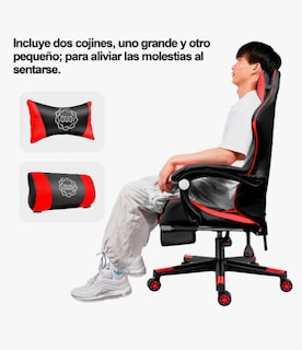 Foto 4 | Silla de Oficina Ejecutiva Reclinable Reposapiés Negra