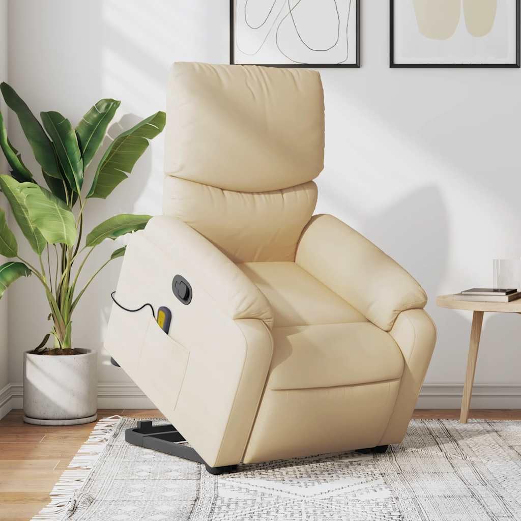 Foto 3 pulgar | Sillón Reclinable Para Masajes Vidaxl  Tejido Crema  Power Lift - Venta Internacional.