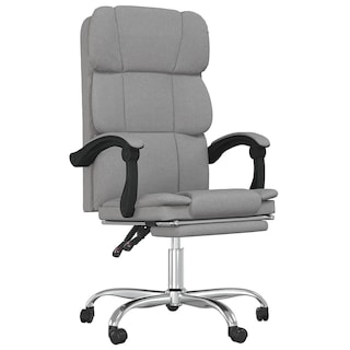 Foto 1 | Silla Vidaxl Escritorio Reclinable Con Ruedas Giratoria De 360° Gris Claro - Venta Internacional.