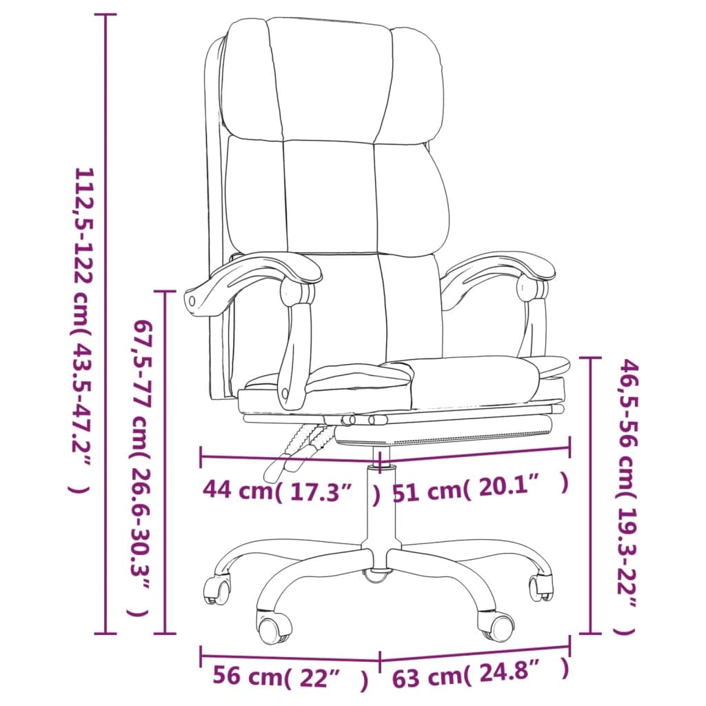 Foto 5 pulgar | Silla Vidaxl  Escritorio Reclinable Con Ruedas  Giratoria De 360°  Gris Claro - Venta Internacional.
