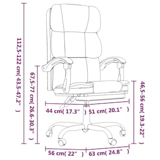 Foto 4 | Silla Vidaxl Escritorio Reclinable Con Ruedas Giratoria De 360° Gris Claro - Venta Internacional.