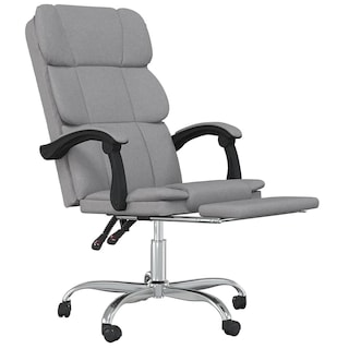 Foto 6 | Silla Vidaxl Escritorio Reclinable Con Ruedas Giratoria De 360° Gris Claro - Venta Internacional.