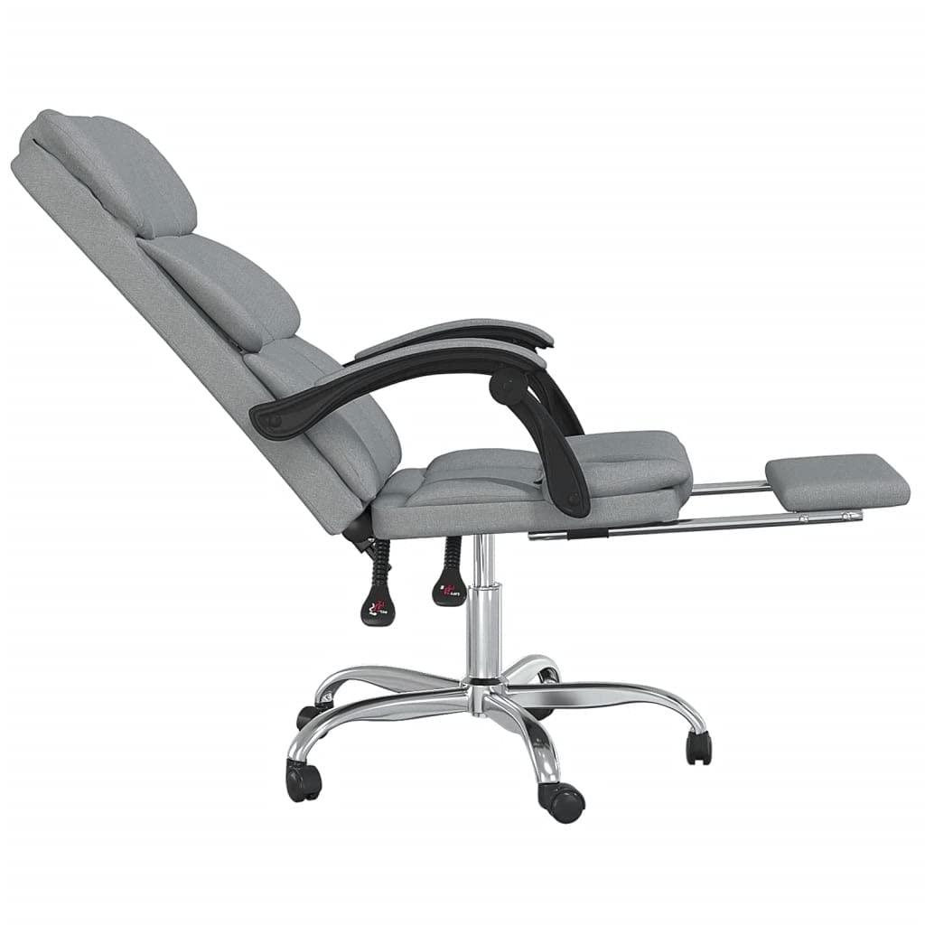 Foto 8 pulgar | Silla Vidaxl  Escritorio Reclinable Con Ruedas  Giratoria De 360°  Gris Claro - Venta Internacional.