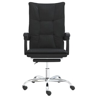 Foto 4 | Silla Vidaxl Escritorio Reclinable Con Ruedas Giratoria 360° Piel Negra - Venta Internacional.