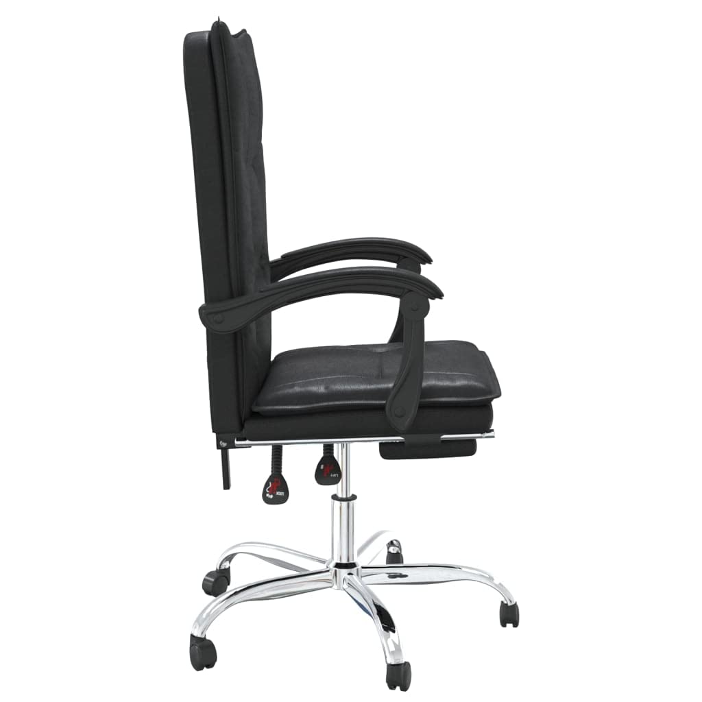 Foto 6 pulgar | Silla Vidaxl  Escritorio Reclinable Con Ruedas  Giratoria 360°  Piel Negra - Venta Internacional.